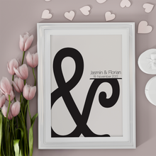 Laden Sie das Bild in den Galerie-Viewer, Personalisiertes Poster für Paare Namen Datum Jahrestag Valentinstag Geschenk zur Hochzeit Hochzeitsgeschenk
