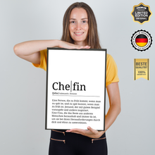 Laden Sie das Bild in den Galerie-Viewer, Chefin Definition Poster Vorgesetzte Geschenk Kollegen
