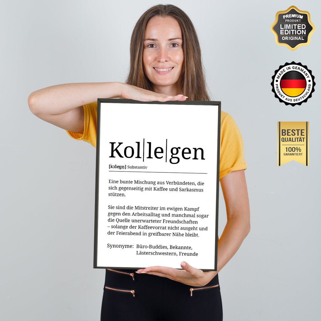 Kollegen Definition Poster Mitarbeiter Geschenk Team Kollegen