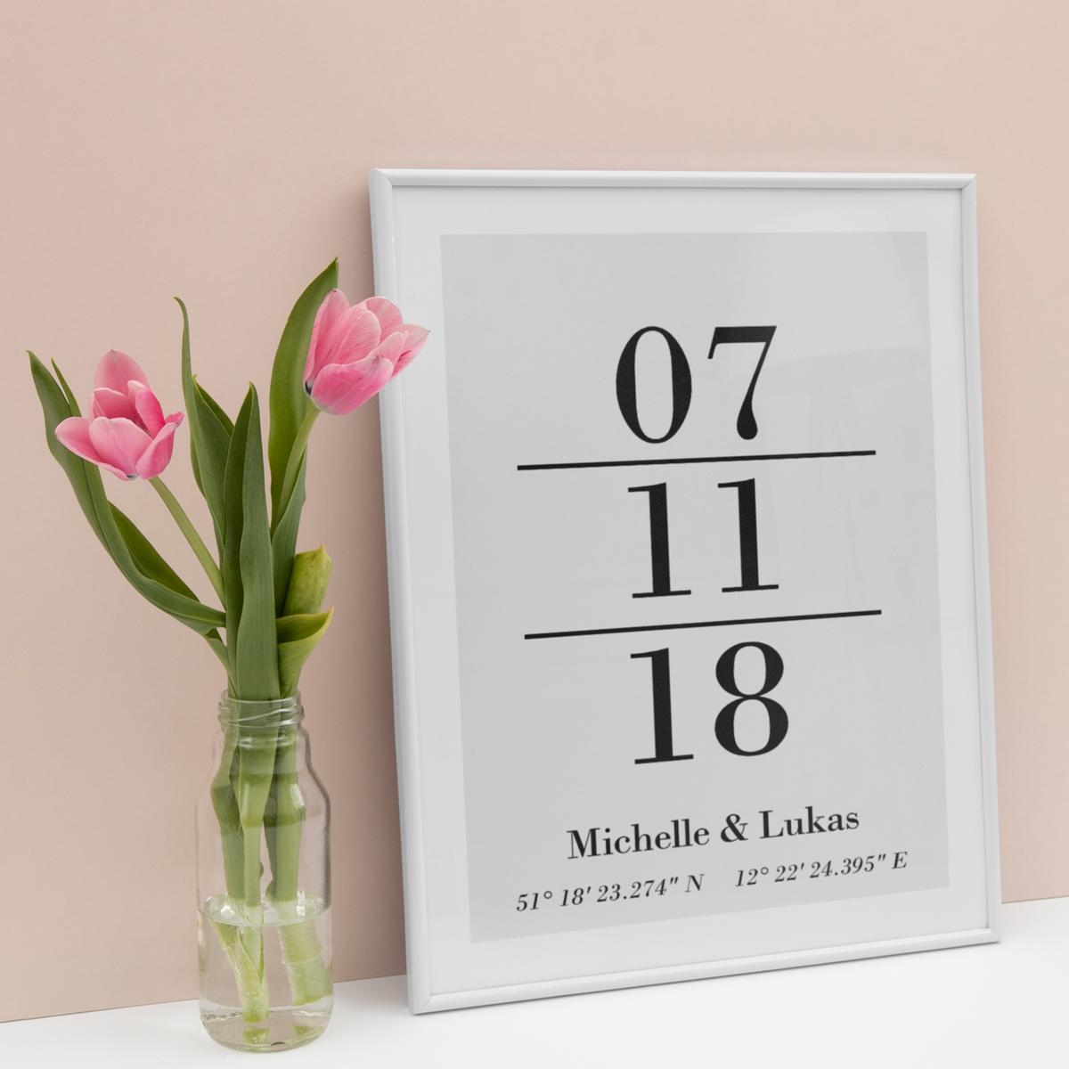 Partner Poster Personalisiert Koordinaten Datum Namen Jahrestag Geschenk zur Hochzeit