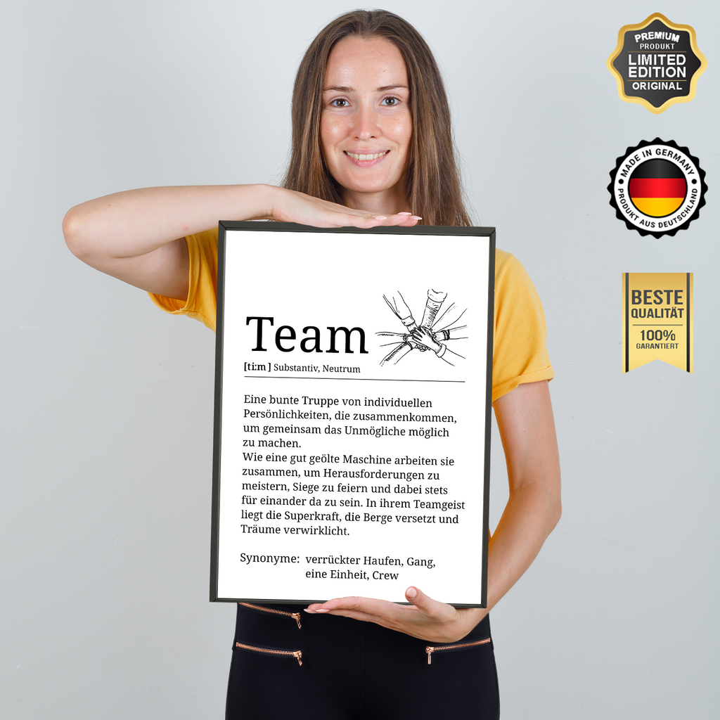 Team Definition Poster Mitarbeiter Geschenk Kollegen
