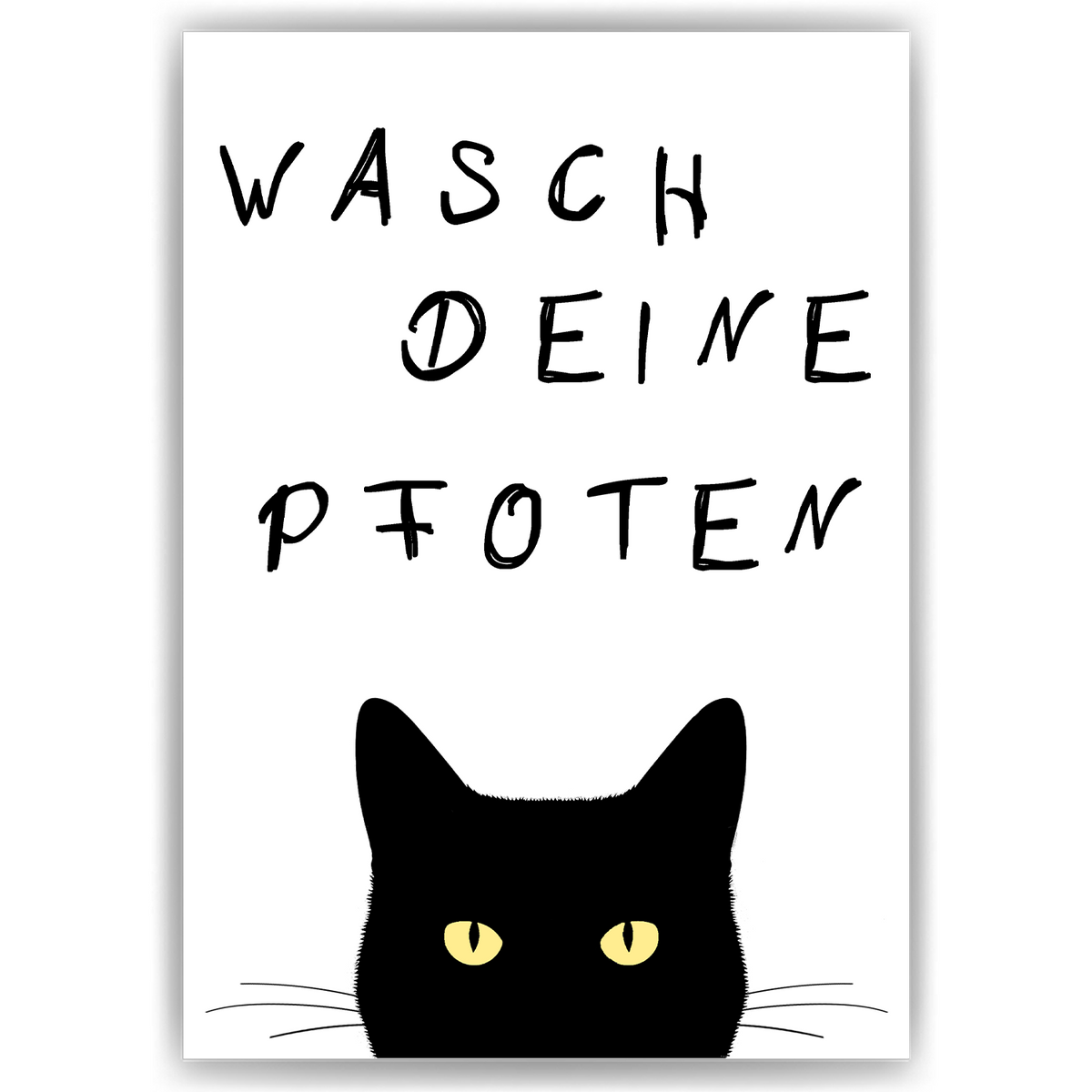 Lustiges Katzen Poster Badezimmer Gästebad Wandbild Katzenliebhaber Toilette Deko Gäste-WC - Motiv 2