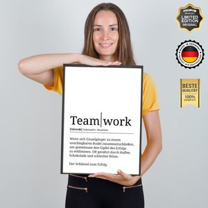 Teamwork Definition Poster Mitarbeiter Geschenk Kollegen