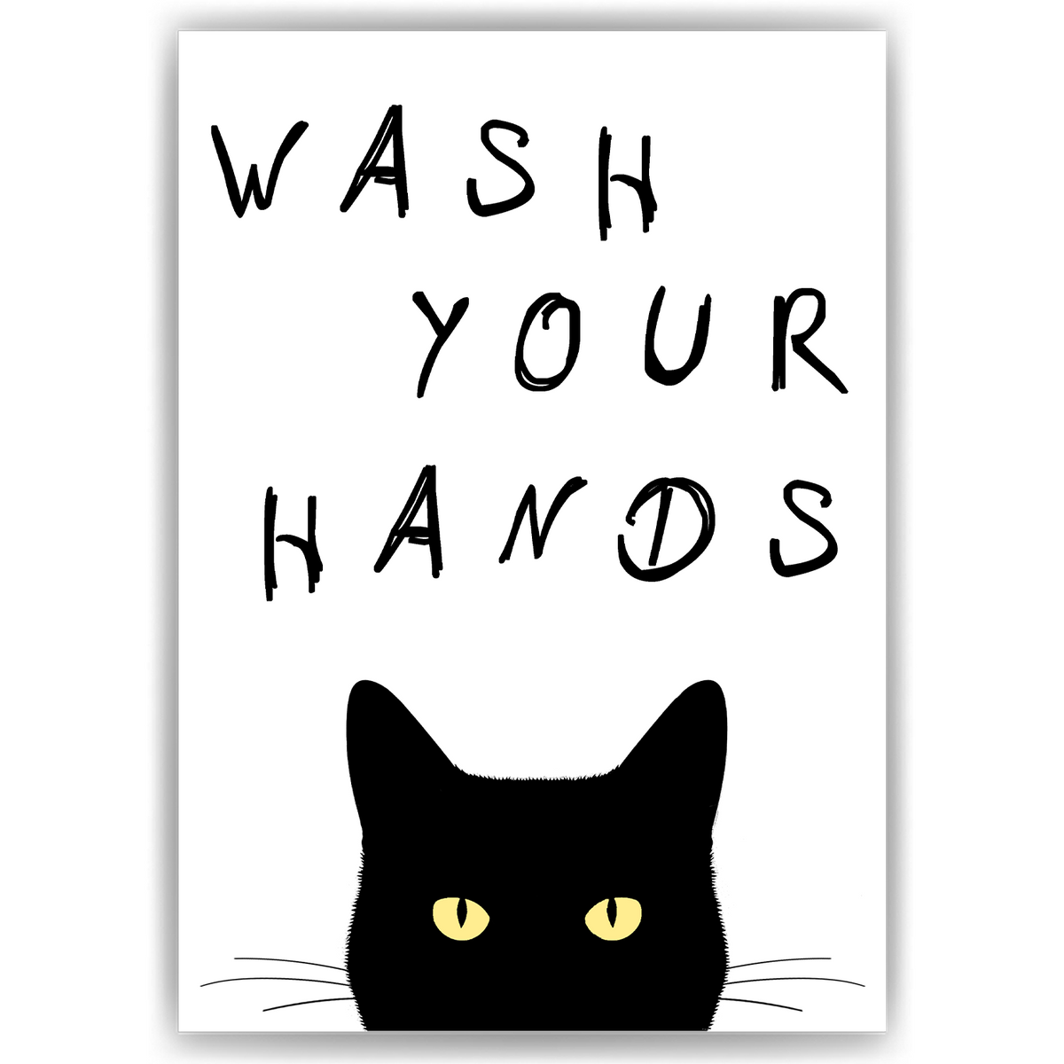 Lustiges Katzen Poster Badezimmer Gästebad Wandbild Katzenliebhaber Toilette Deko Gäste-WC - Motiv 1
