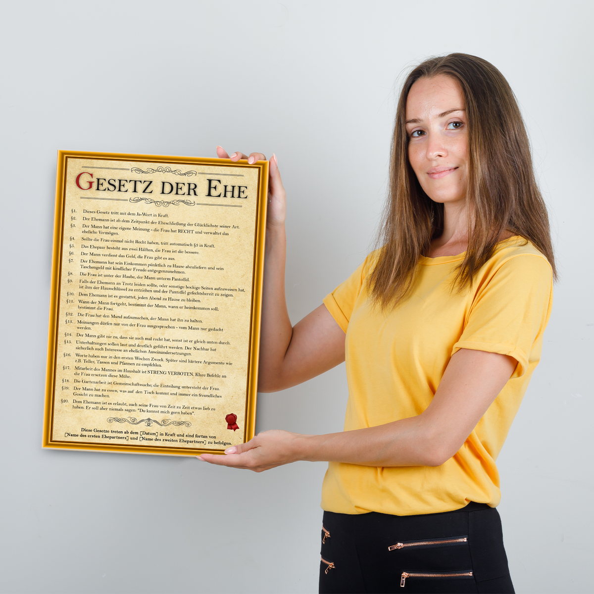 Personalisiertes Hochzeitsgeschenk Ehegesetz Poster lustiges Geschenk zur Hochzeit Karte Ehepaar Geschenkidee Hochzeitstag