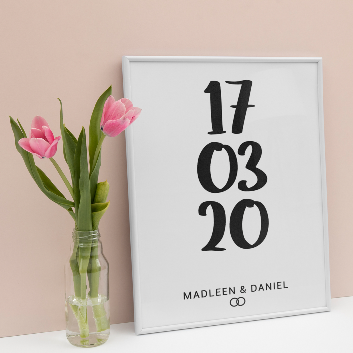 Jahrestag Poster Personalisiert Datum Namen | Partner Geschenk zur Hochzeit