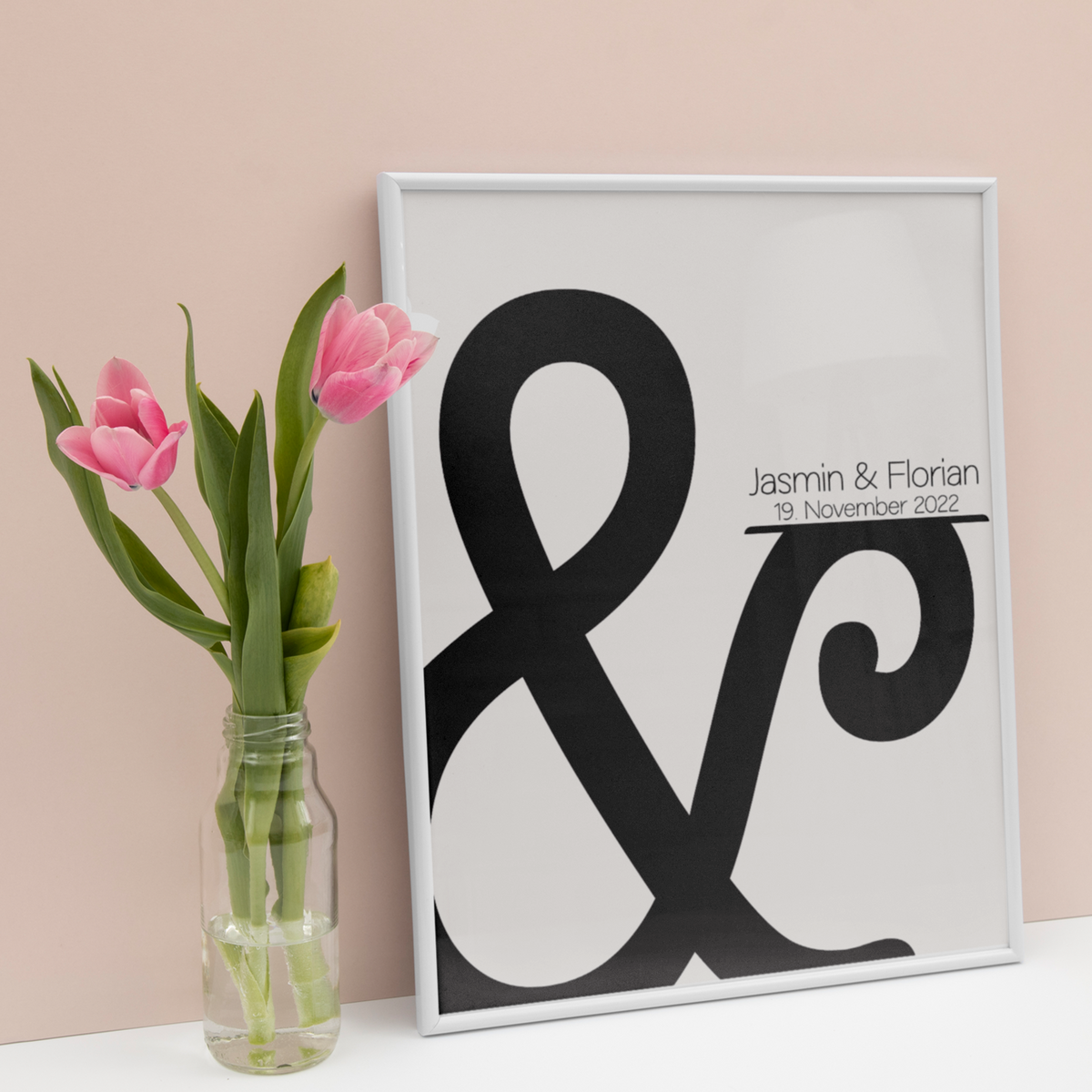 Personalisiertes Poster für Paare Namen Datum Jahrestag Valentinstag Geschenk zur Hochzeit Hochzeitsgeschenk