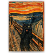 Laden Sie das Bild in den Galerie-Viewer, Katze Der Schrei Poster – Lustiges Katzen Wandposter als Kunst Parodie, Humorvolle Wanddeko im Stil von Der Schrei, Geschenk für Katzenliebhaber
