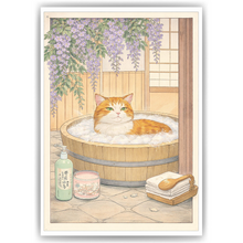 Laden Sie das Bild in den Galerie-Viewer, Japanische Katze Poster – Aesthetic Zen Spa Japandi Wanddeko Vintage Stil
