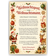 Laden Sie das Bild in den Galerie-Viewer, Weihnachtspost Personalisiertes Poster Weihnachtsmann Kinder Weihnachtsgeschenk

