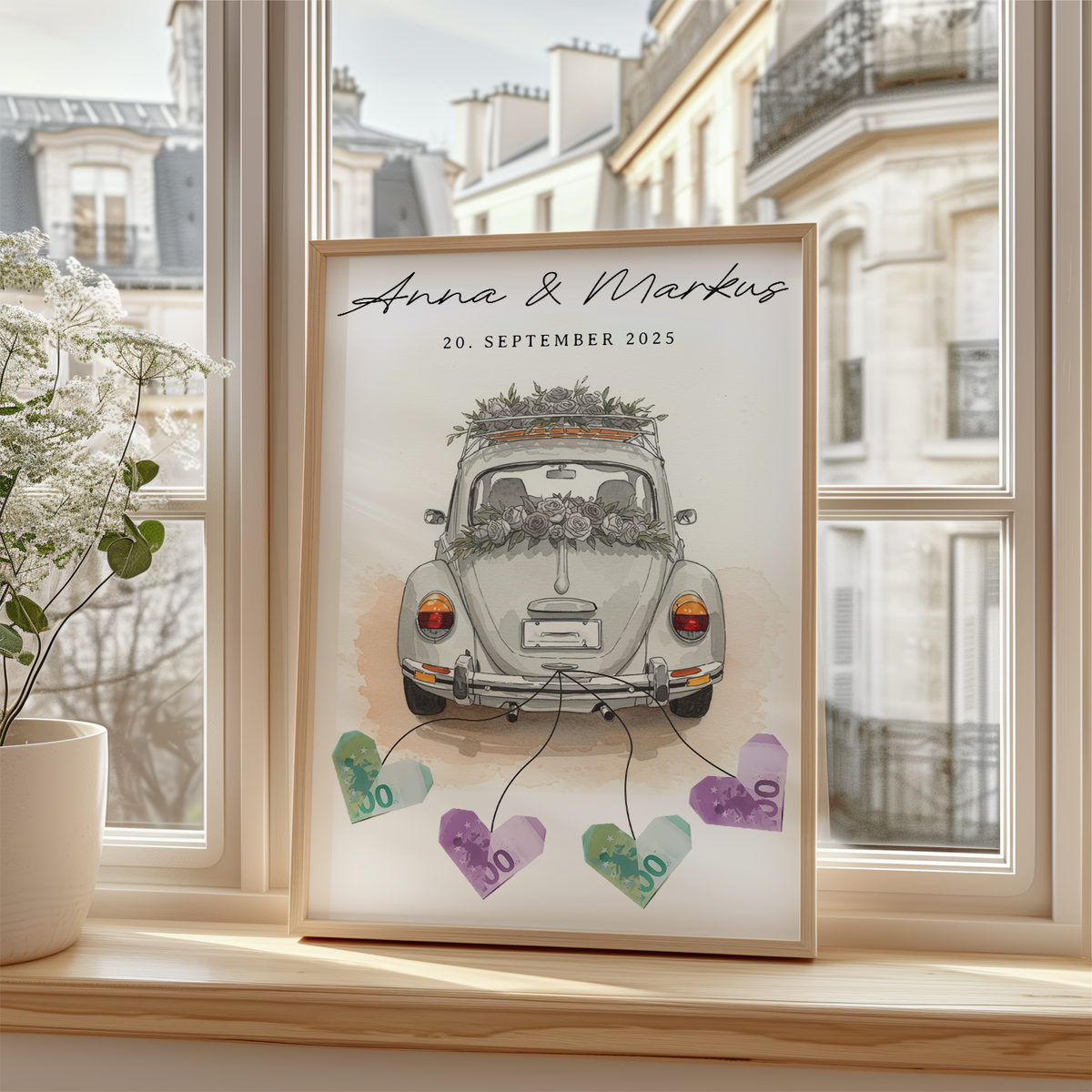 Hochzeit Personalisiertes Geldgeschenk Hochzeitsauto Hochzeitsgeschenk personalisierbar Brautpaar