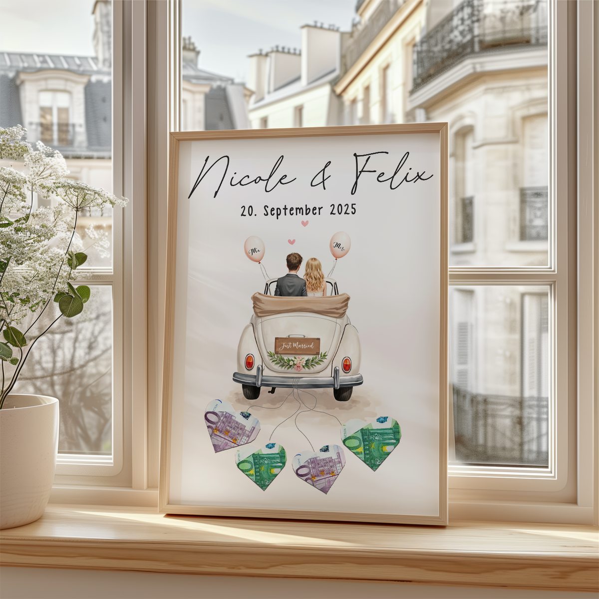 Hochzeit Personalisiertes Geldgeschenk Hochzeitsauto Hochzeitsgeschenk personalisierbar