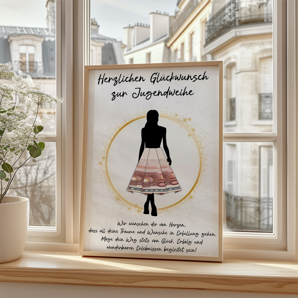 Geldgeschenk zur Jugendweihe Geschenkidee Mädchen Jugendweihe Spruch Geldgeschenk Jugendweihe Karte Deko