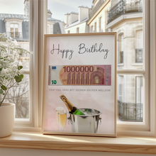 Laden Sie das Bild in den Galerie-Viewer, Geldgeschenk zum Geburtstag | Deine erste Million | Lustiges Geburtstagsgeschenk Mann Frau Witzige Geschenkidee Geld kreativ verschenken Happy Birthday
