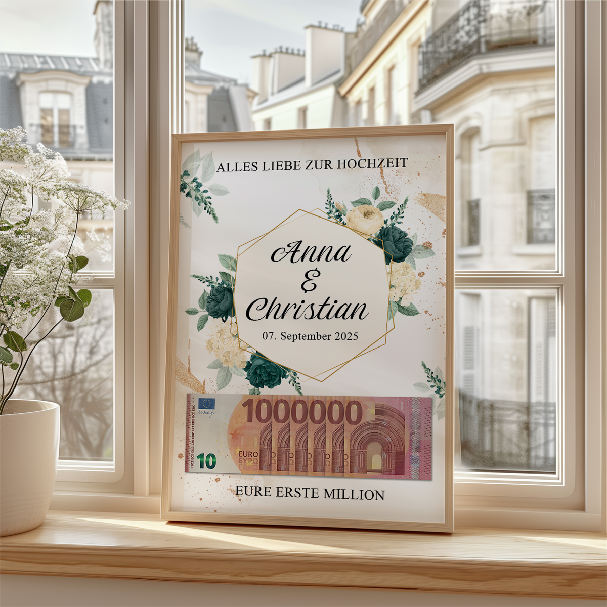 Personalisiertes Hochzeitsgeschenk Geldgeschenk für Brautpaar Hochzeit Geld verschenken