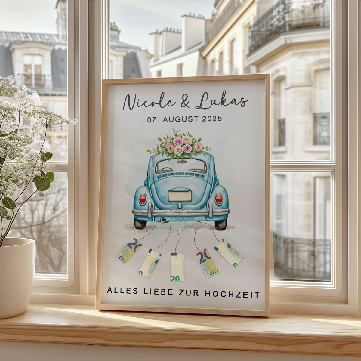 Hochzeitsauto Geldgeschenk Personalisiert Hochzeitsgeschenk personalisierbar Brautpaar