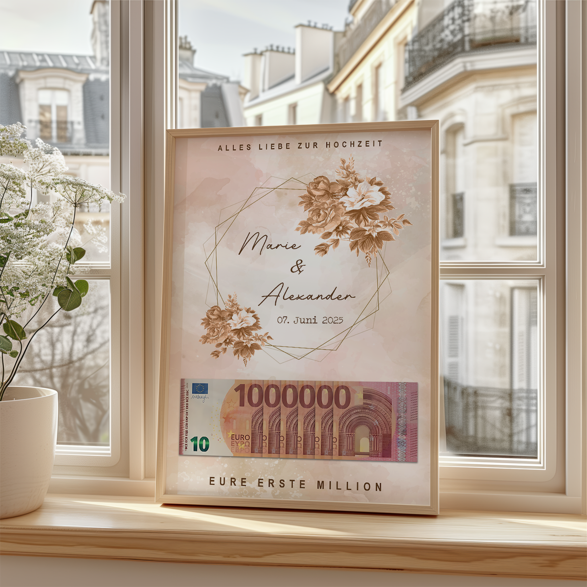 Geldgeschenk Personalisiertes Hochzeitsgeschenk für Brautpaar Hochzeit Geld verschenken