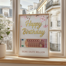 Laden Sie das Bild in den Galerie-Viewer, Geldgeschenk Geburtstag Frau | Deine erste Million | Lustiges Geburtstagsgeschenk Freundin Witzige Geschenkidee Damen Geld kreativ verschenken Mädchen
