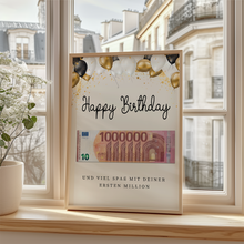 Laden Sie das Bild in den Galerie-Viewer, Geldgeschenk Geburtstag - erste Million - Lustiges Geburtstagsgeschenk Mann Frau Witzige Geschenkidee Geld kreativ verschenken
