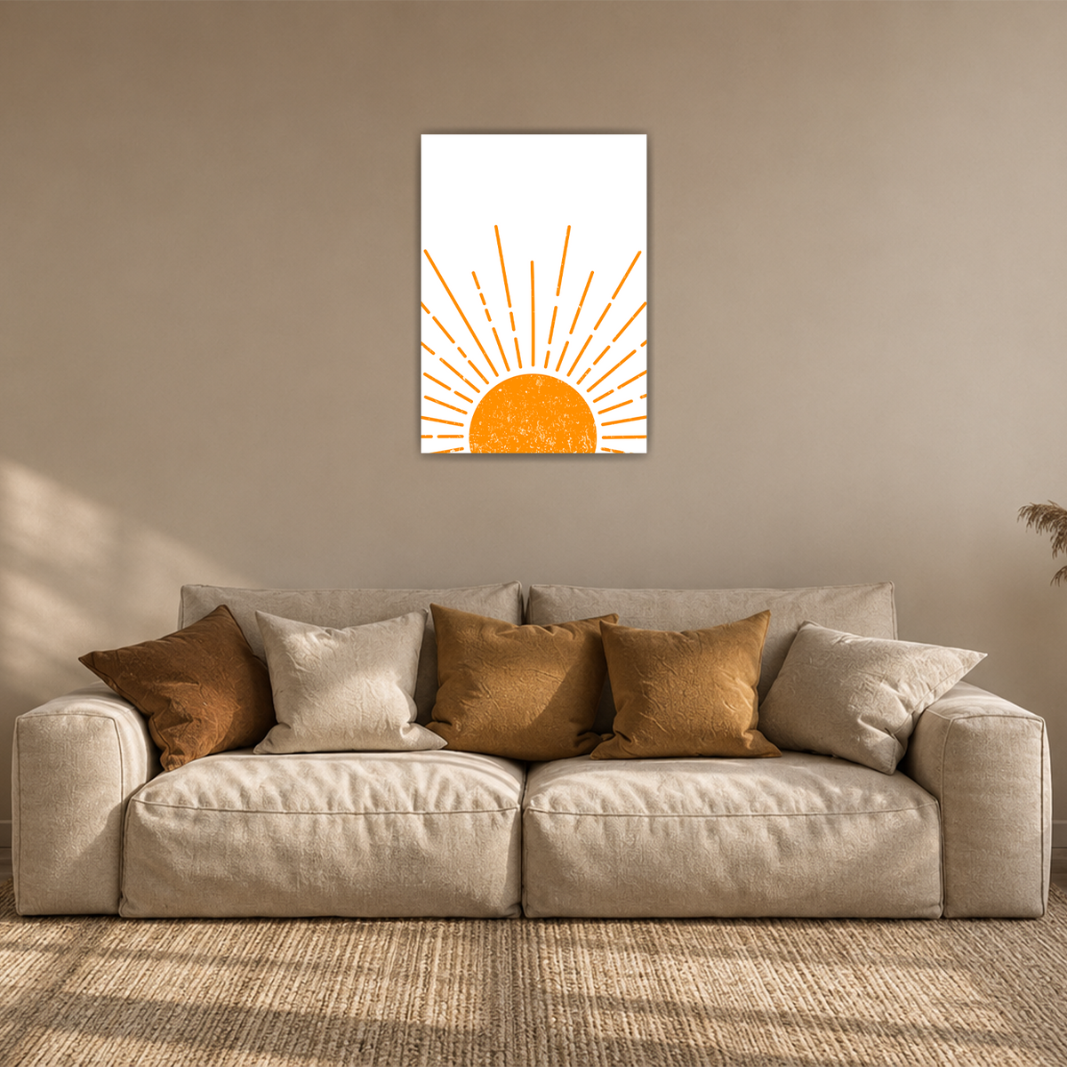 Sonnenaufgang Poster Boho Wandbild Minimalistisch Sonnenstrahlen