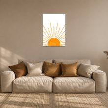 Laden Sie das Bild in den Galerie-Viewer, Sonnenaufgang Poster Boho Wandbild Minimalistisch Sonnenstrahlen
