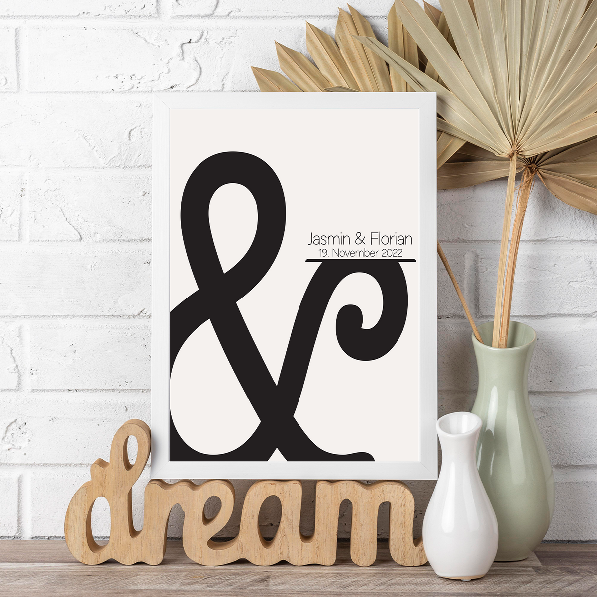 Personalisiertes Poster für Paare Namen Datum Jahrestag Valentinstag Geschenk zur Hochzeit Hochzeitsgeschenk