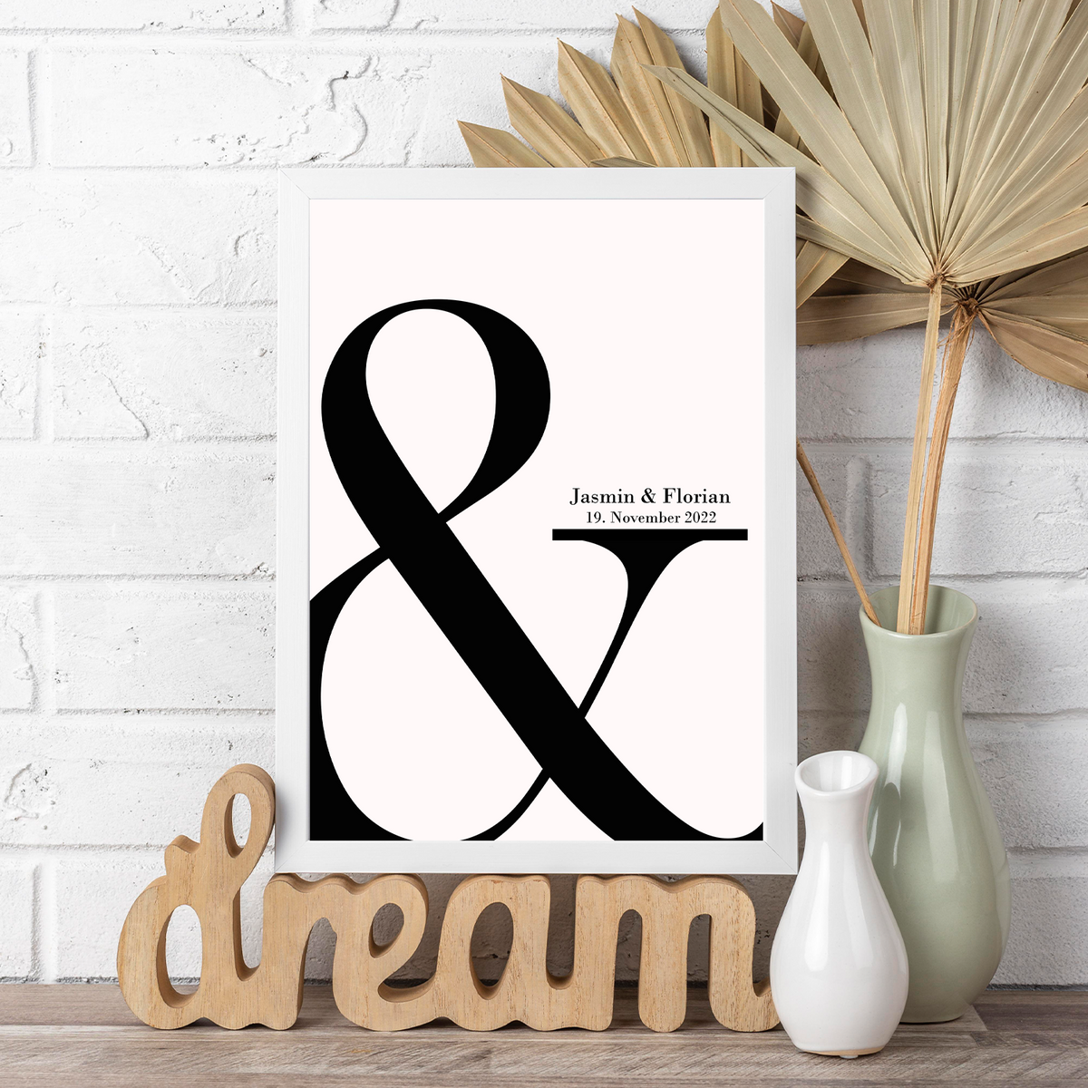 Personalisiertes Poster für Paare Namen Datum Jahrestag Valentinstag Geschenk zur Hochzeit