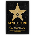 Personalisiertes Star of Fame Poster Gold Design – Hollywood Stern mit Name – Wunschtext & Datum – Edles Geschenk Geburtstag, Jubiläum, Auszeichnung