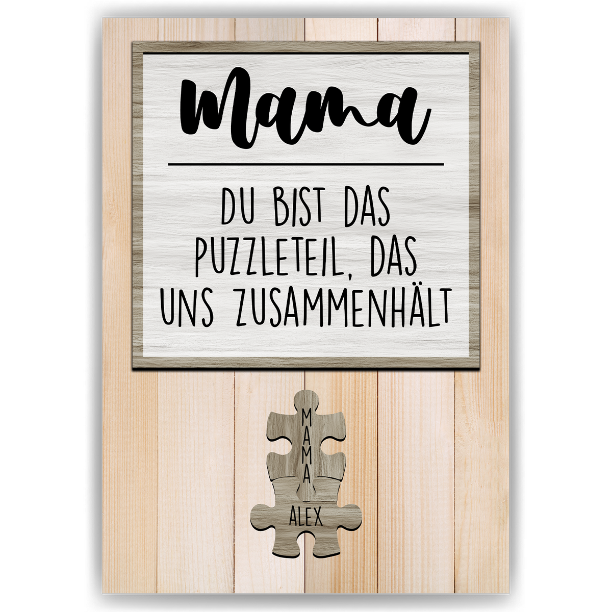 Personalisiertes Mama Poster mit Namen – Puzzle Design – Geschenk für Mutter, Mama Geschenkidee, Familienposter, Wandbild personalisiert