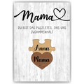 Personalisiertes Puzzle Poster für Mama –  Design mit Herz – Namensposter – Geschenkidee für Muttertagsgeschenk personalisiert