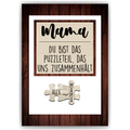 Mama Puzzle Poster personalisiert – Familien Puzzle mit Namen – Liebevolles Geschenk für Mama, Muttertag, Geburtstag