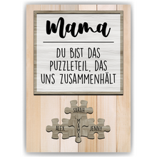 Laden Sie das Bild in den Galerie-Viewer, Personalisiertes Mama Poster mit Namen – Puzzle Design – Geschenk für Mutter, Mama Geschenkidee, Familienposter, Wandbild personalisiert
