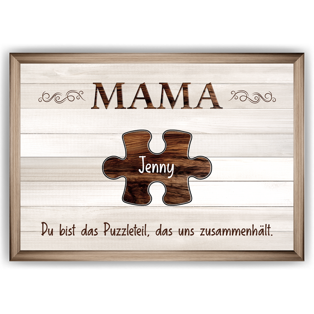 Personalisiertes Poster für Mama – Puzzle Optik mit Namen – Familien Wandbild – Geschenk für Mutter, Muttertag, Weihnachten