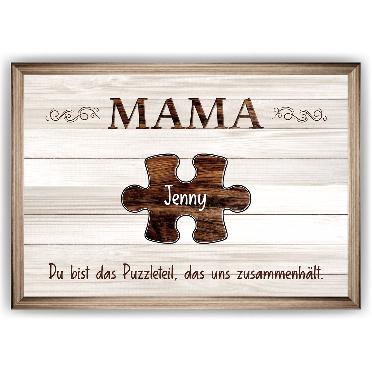 Personalisiertes Poster für Mama – Puzzle Optik mit Namen – Familien Wandbild – Geschenk für Mutter, Muttertag, Weihnachten