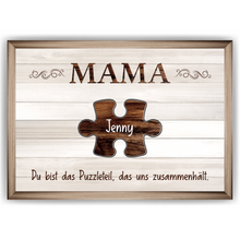 Laden Sie das Bild in den Galerie-Viewer, Personalisiertes Poster für Mama – Puzzle Optik mit Namen – Familien Wandbild – Geschenk für Mutter, Muttertag, Weihnachten
