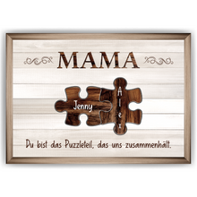 Laden Sie das Bild in den Galerie-Viewer, Personalisiertes Poster für Mama – Puzzle Optik mit Namen – Familien Wandbild – Geschenk für Mutter, Muttertag, Weihnachten
