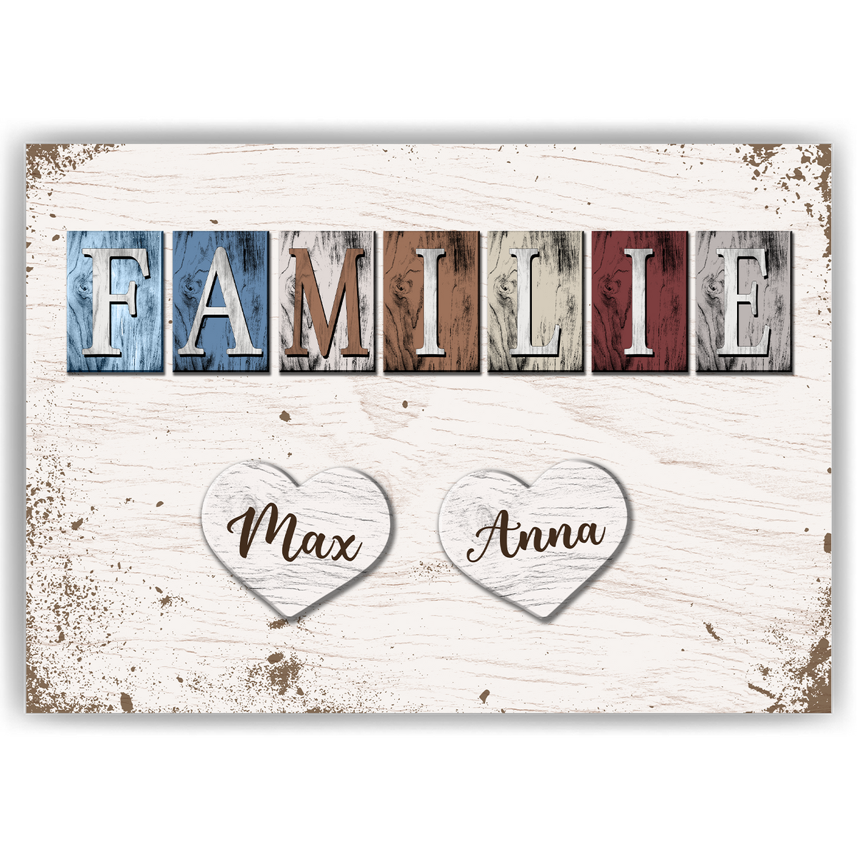 Poster Familie Personalisiert mit Namen - personalisierte Geschenke zum Einzug Hausbau Wohnung Einzugsgeschenk Bild Familie Geschenk für Familie, Eltern, Mama & Papa