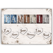 Laden Sie das Bild in den Galerie-Viewer, Poster Familie Personalisiert mit Namen - personalisierte Geschenke zum Einzug Hausbau Wohnung Einzugsgeschenk Bild Familie Geschenk für Familie, Eltern, Mama &amp; Papa
