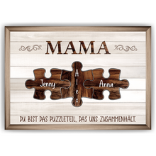 Laden Sie das Bild in den Galerie-Viewer, Personalisiertes Poster für Mama – Puzzle Optik mit Namen – Familien Wandbild – Geschenk für Mutter, Muttertag, Weihnachten
