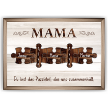 Laden Sie das Bild in den Galerie-Viewer, Personalisiertes Poster für Mama – Puzzle Optik mit Namen – Familien Wandbild – Geschenk für Mutter, Muttertag, Weihnachten
