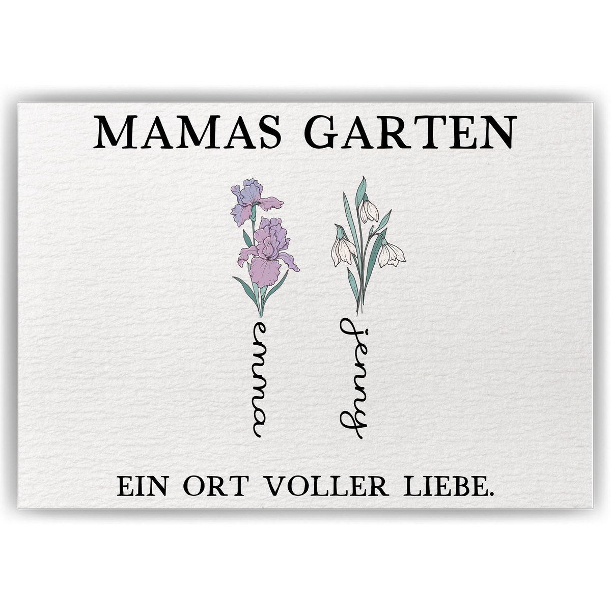 Personalisiertes Mama Poster „Mamas Garten“ – Blumenposter mit Namen – Geschenk für Mama, Muttertag Geschenk, Familien Wandbild Geschenk für Mama, Oma, Ehefrau Frauen