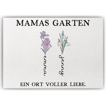 Laden Sie das Bild in den Galerie-Viewer, Personalisiertes Mama Poster „Mamas Garten“ – Blumenposter mit Namen – Geschenk für Mama, Muttertag Geschenk, Familien Wandbild Geschenk für Mama, Oma, Ehefrau Frauen
