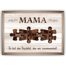 Laden Sie das Bild in den Galerie-Viewer, Personalisiertes Poster für Mama – Puzzle Optik mit Namen – Familien Wandbild – Geschenk für Mutter, Muttertag, Weihnachten
