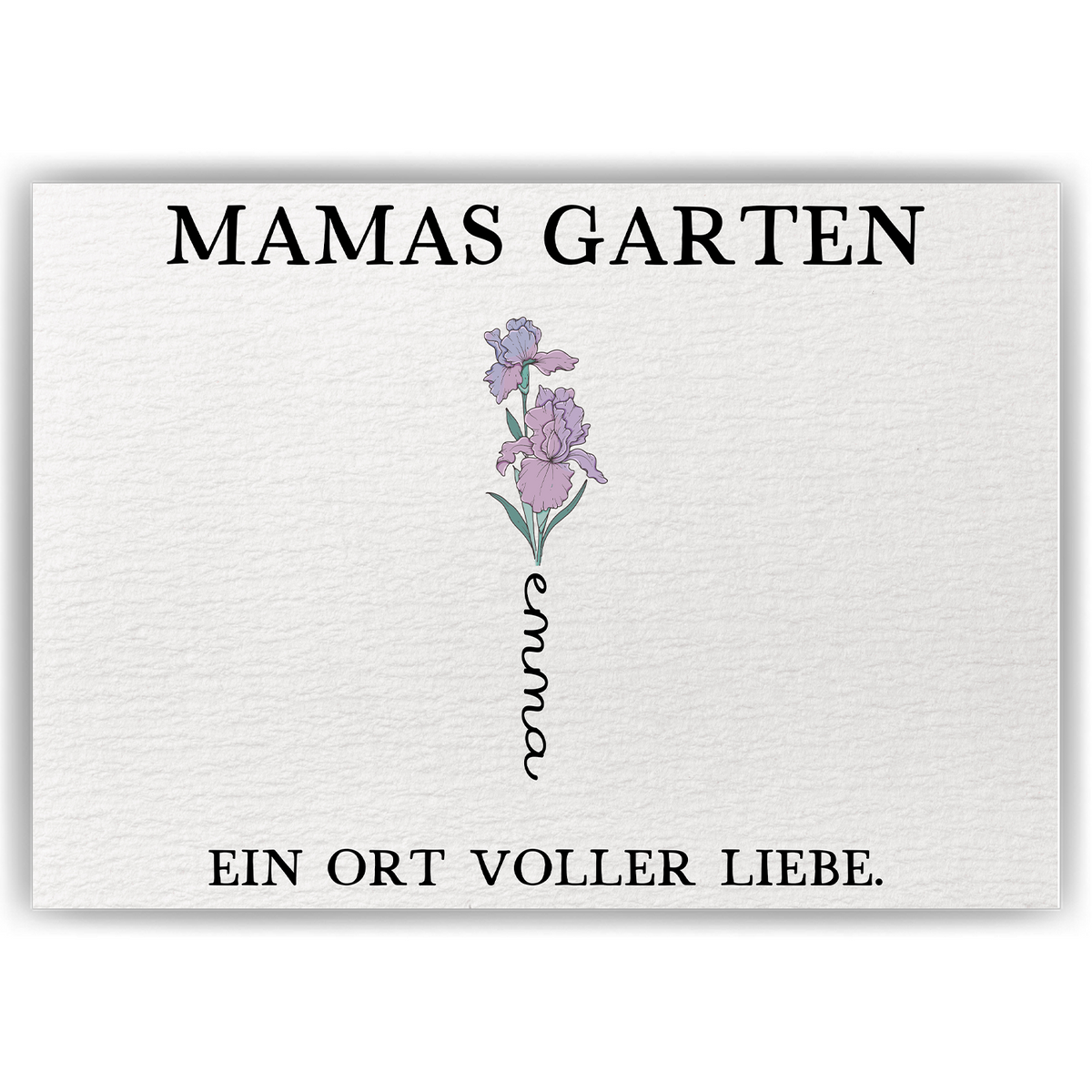 Personalisiertes Mama Poster „Mamas Garten“ – Blumenposter mit Namen – Geschenk für Mama, Muttertag Geschenk, Familien Wandbild Geschenk für Mama, Oma, Ehefrau Frauen