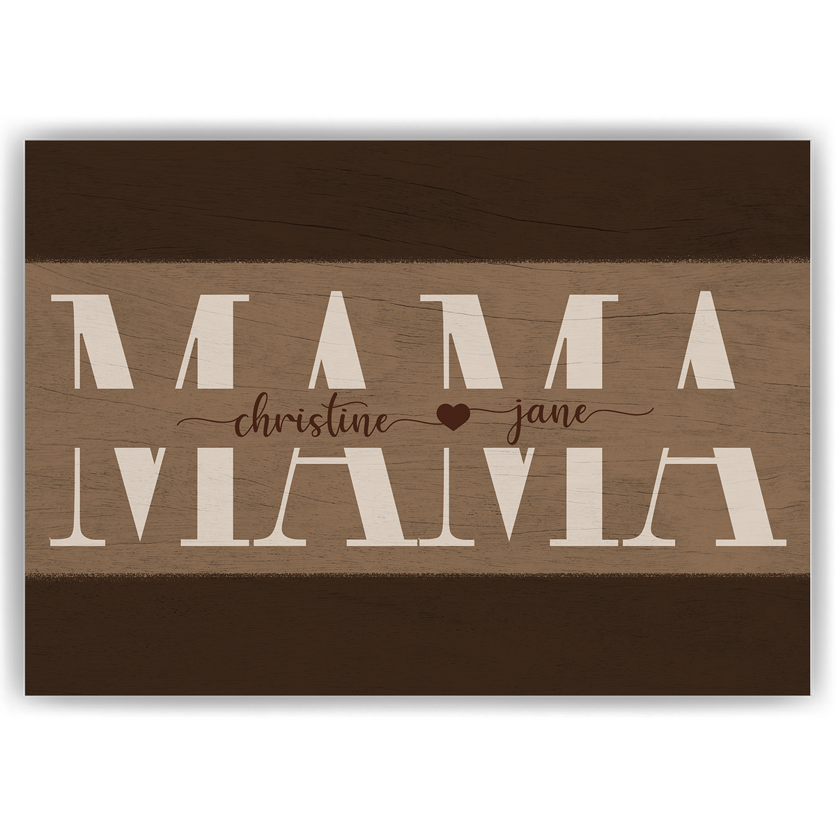Personalisiertes Mama Poster mit Namen – Holzoptik Wandbild – Geschenk für Mama, Muttertag Geschenk, Familienposter personalisiert