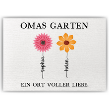 Laden Sie das Bild in den Galerie-Viewer, Personalisiertes Oma Poster „Omas Garten“ – Blumenposter mit Namen – Geschenk für Oma, Familienposter personalisiert, Wandbild Oma
