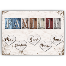 Laden Sie das Bild in den Galerie-Viewer, Poster Familie Personalisiert mit Namen - personalisierte Geschenke zum Einzug Hausbau Wohnung Einzugsgeschenk Bild Familie Geschenk für Familie, Eltern, Mama &amp; Papa
