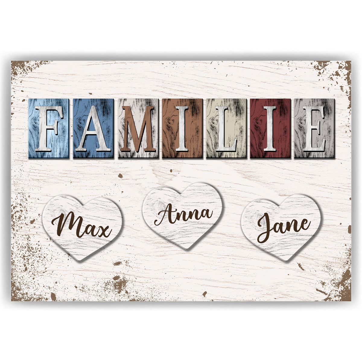Poster Familie Personalisiert mit Namen - personalisierte Geschenke zum Einzug Hausbau Wohnung Einzugsgeschenk Bild Familie Geschenk für Familie, Eltern, Mama & Papa