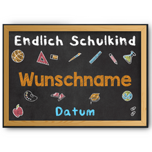 Laden Sie das Bild in den Galerie-Viewer, Einschulung Personalisiertes Geschenk zum Schulanfang Deko Poster Erster Schultag Schulkind
