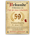 59. Geburtstag Urkunde personalisiert ALTE SCHACHTEL Geschenk Frau Geburtstagskarte Deko Bild